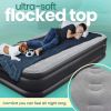Air Mattress 18" Double-High Airbed with Built-in Pump Twin Black