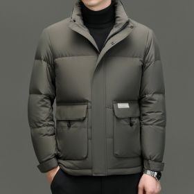 High Sense Stand-up Collar Down Jacket Men's Winter (Option: Salty Lai Color-170)