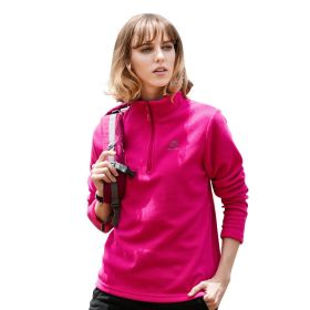 Jacket Liner Pullover Fleece Outdoor Women's Clothing (Option: Rose Red-M)
